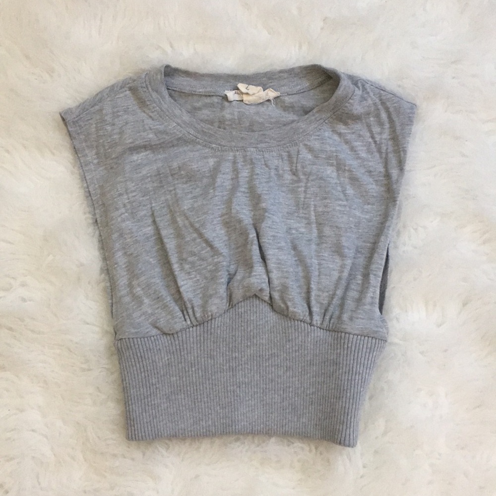 NWOT Silence + Noise Gray Crop Top